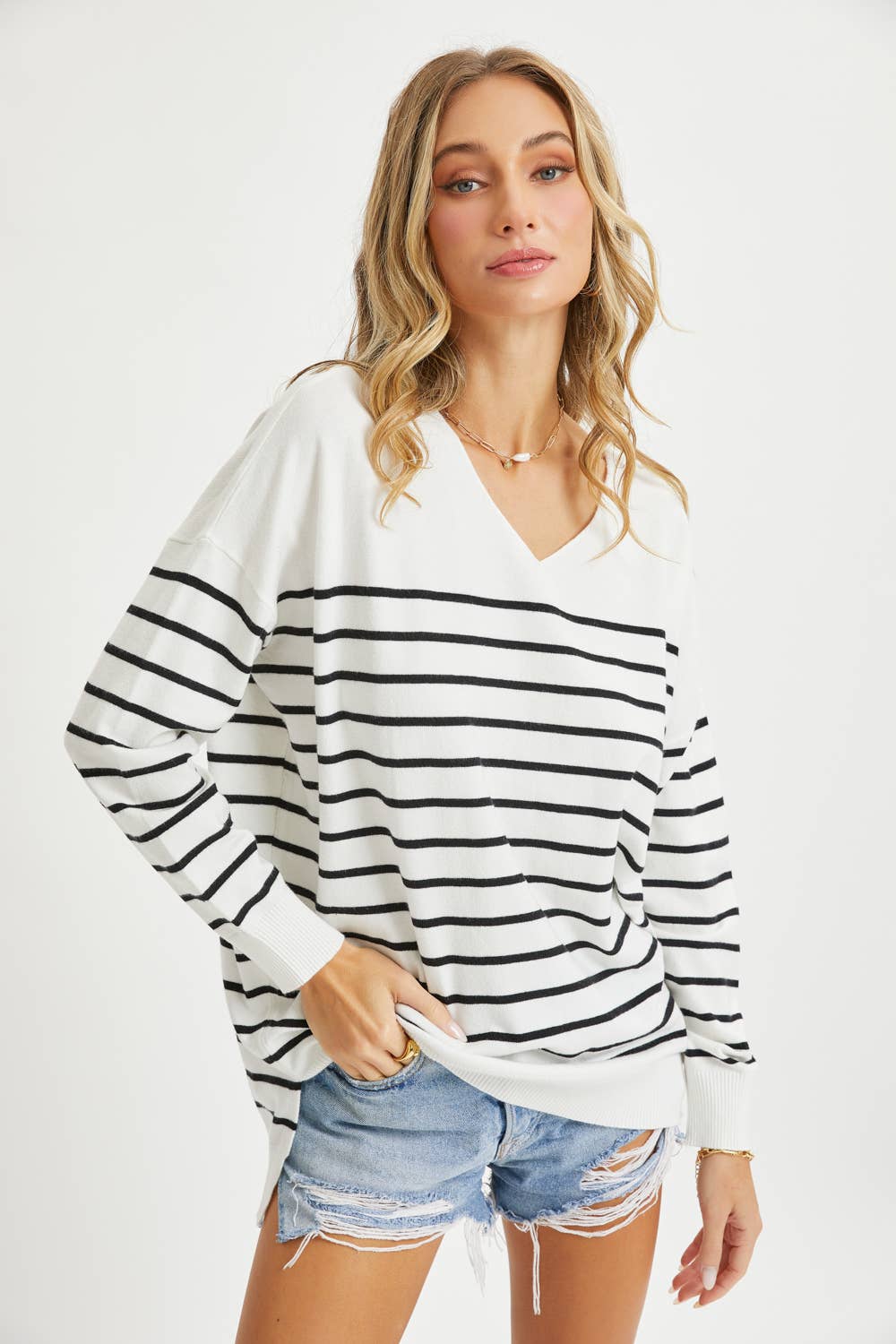 Madelyn Striped Lightweight Sweater