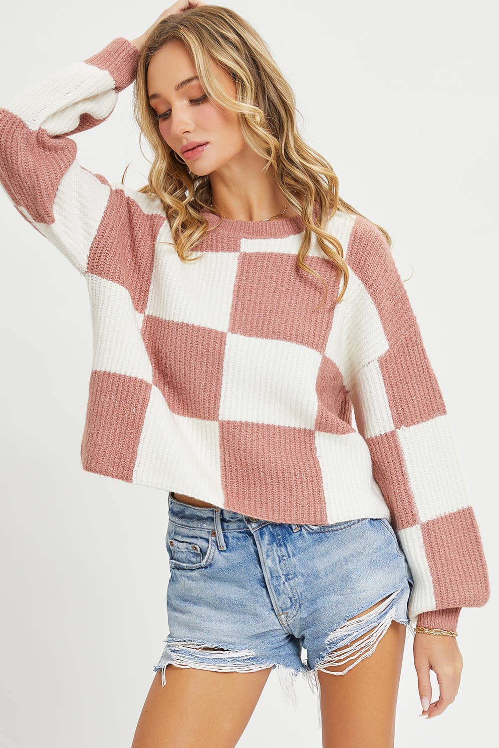 Abby Checker Print Ultra Soft Sweater