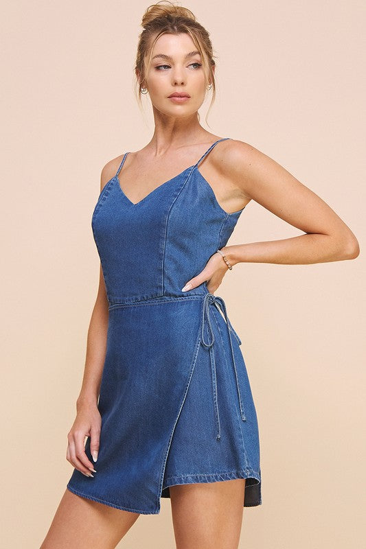 Julia Denim Wrap Romper