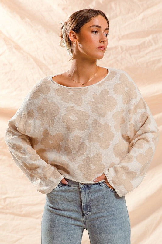 Sabrina Flower Print Sweater