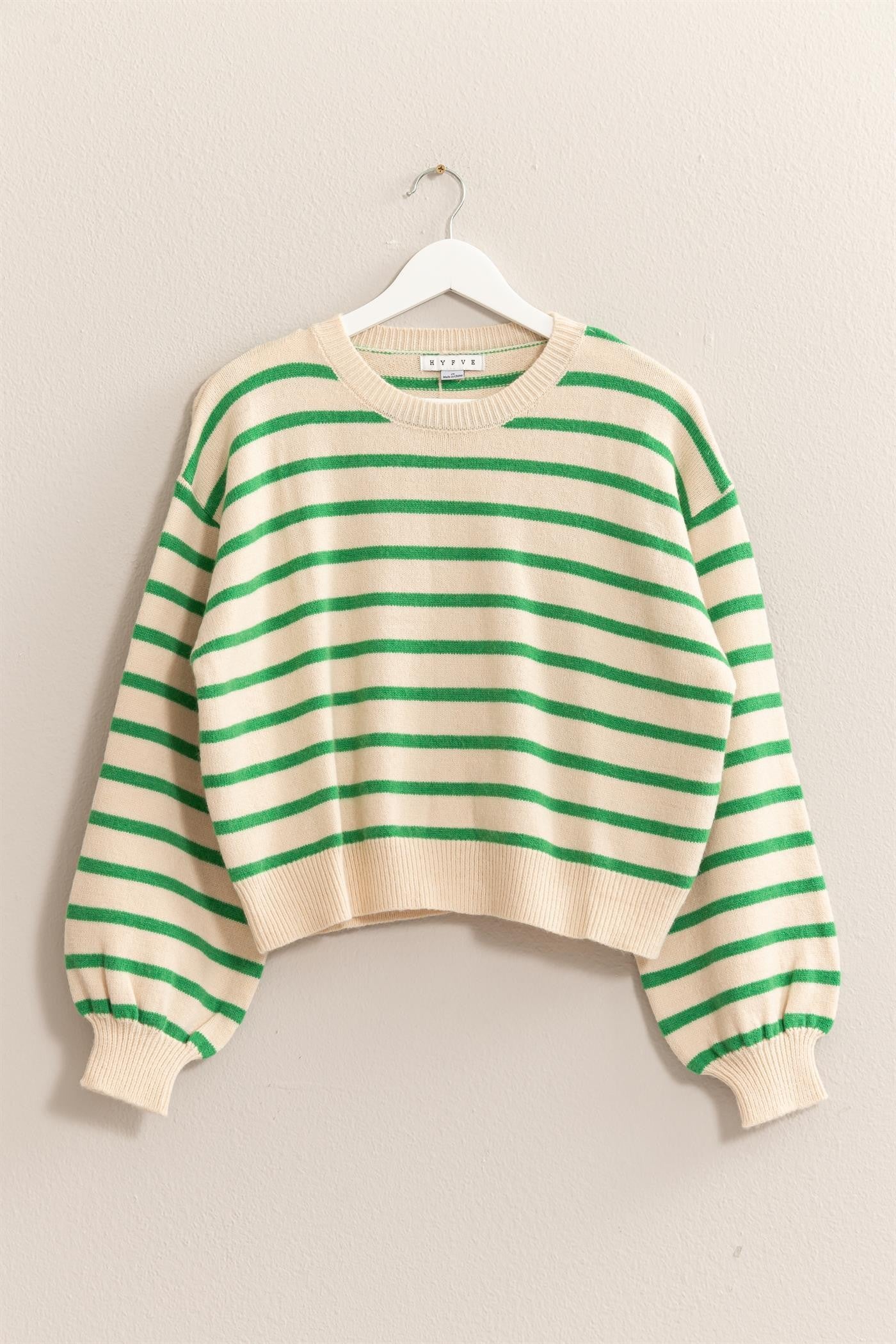 Lila Button Back Stripe Sweater