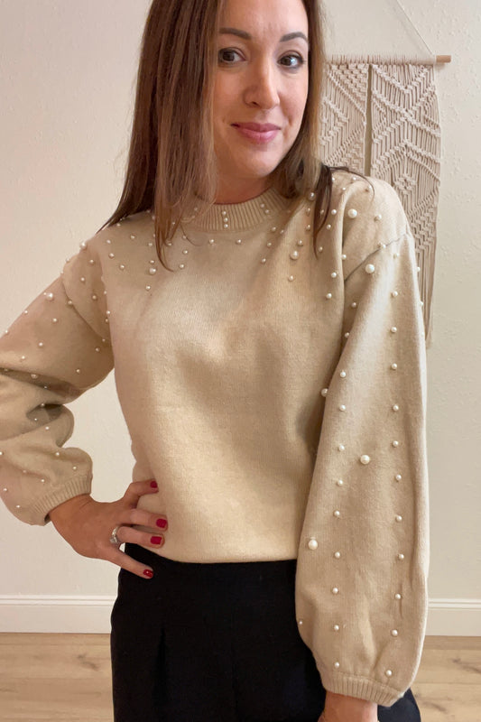 Chloe Pearl Embellished Sweater