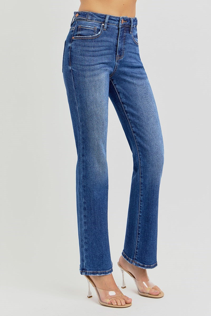 Risen High Rise Straight Leg Ankle Jeans