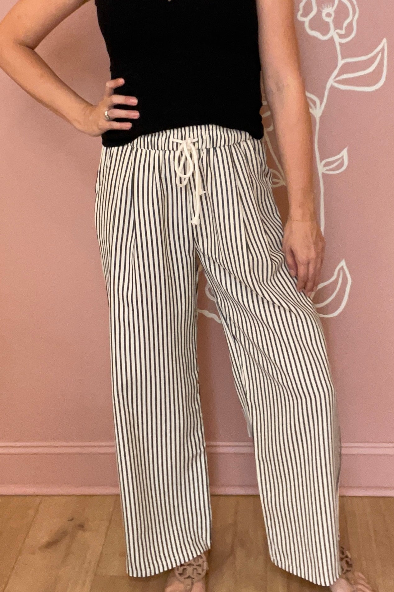 Jade Stripe Wide Leg Pants