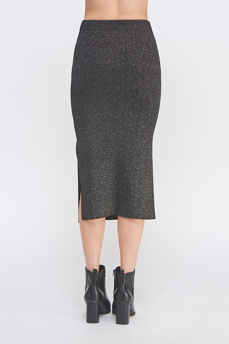 Noelle Sparkle Ribbed Pencil Skirt