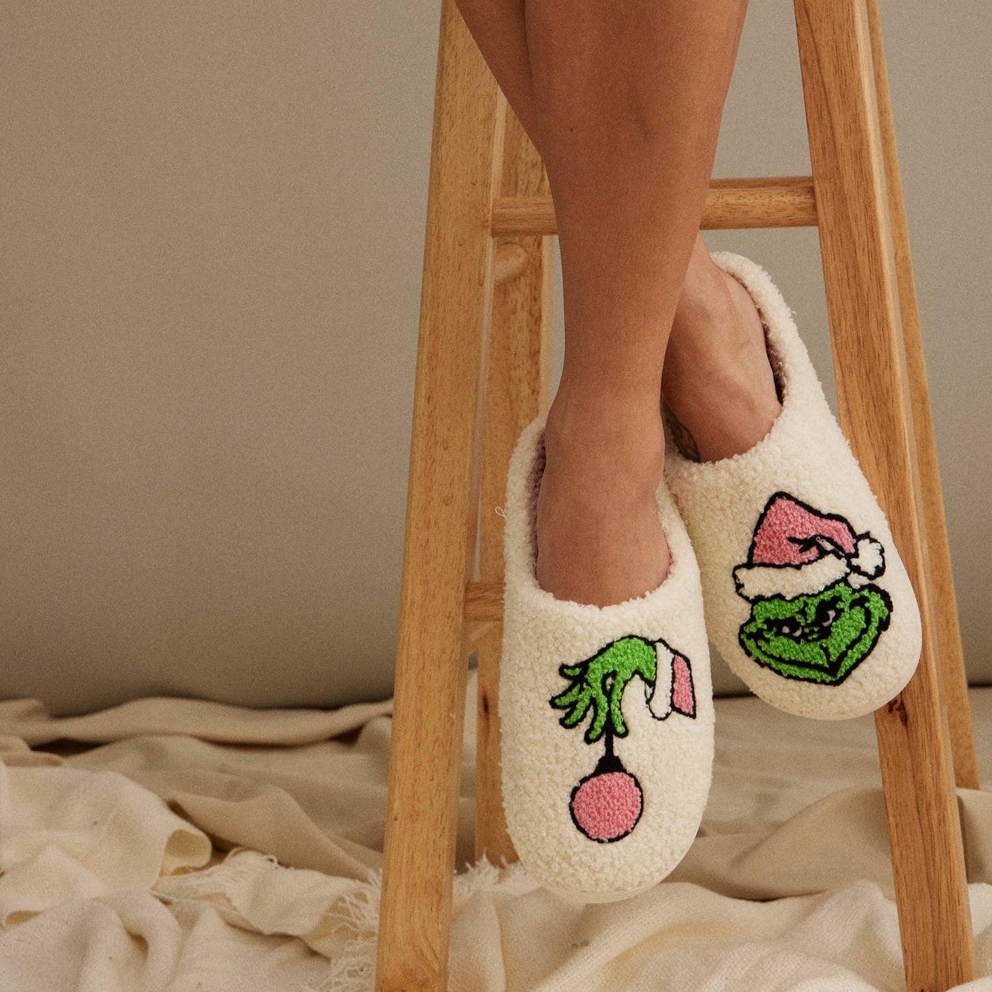 Christmas Grinch Home Slippers