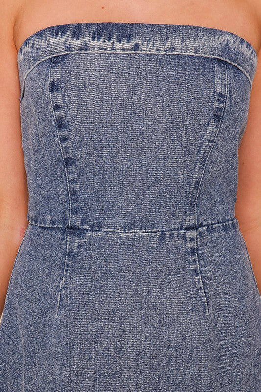 Marley Denim Strapless Mini Dress